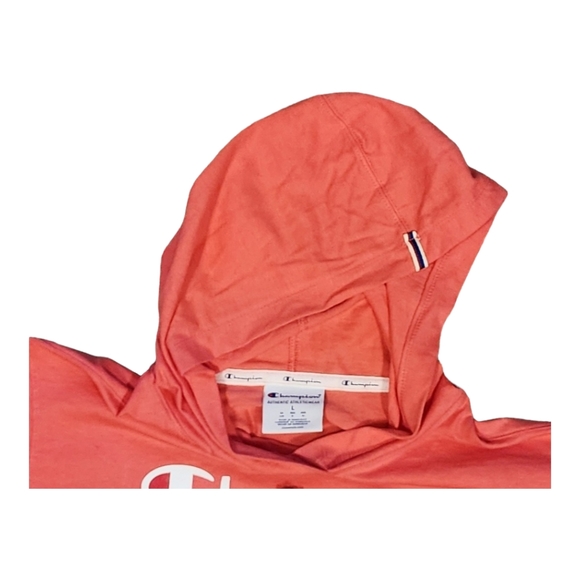 Champion Women's Middleweight Jersey Hoodie, Script Logo, Pinky Peach, L… - Picture 2 of 9